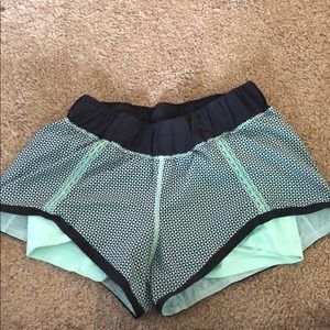 Lulu running shorts with spandex attached